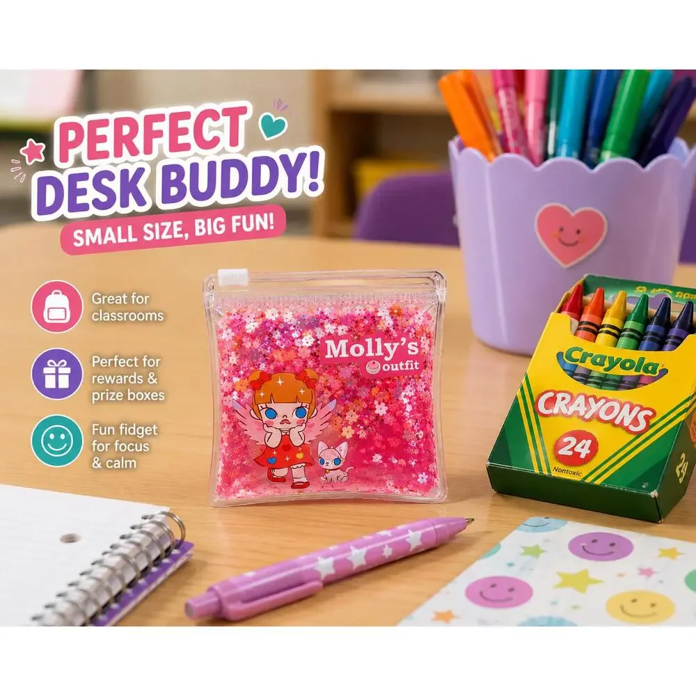 Mini Sparkle Sensory Pouch | Squishy Glitter Fidget Toy for Kids | Party Favor,